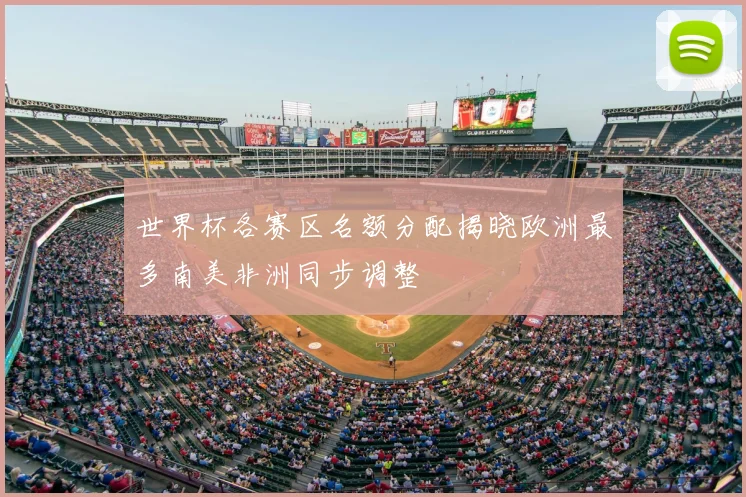 世界杯各赛区名额分配揭晓欧洲最多南美非洲同步调整